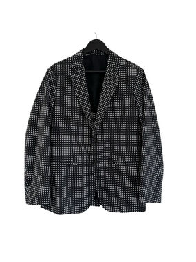 Alexander McQueen Black and White Diamond Patterned Blazer Jacket US 40